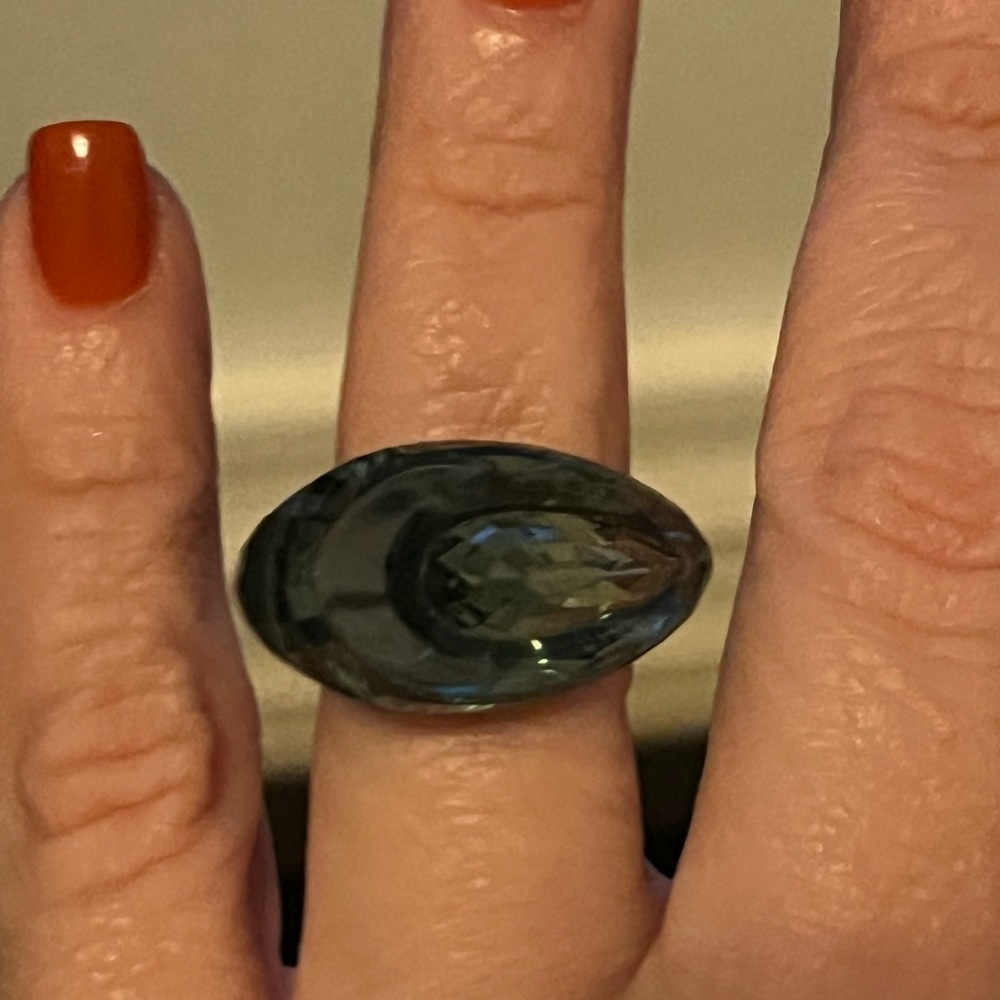 Authentic Swarovski Statement Ring Double Tear Dr… - image 3